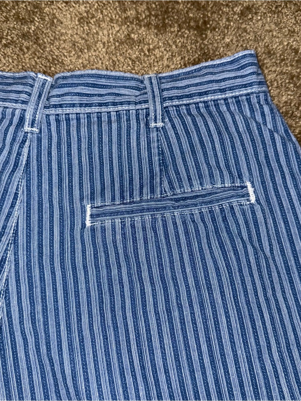 Vintage 90s Blue Striped High Waisted Mom Shorts Sz 27 Coastal Grandma Preppy - Picture 4 of 7
